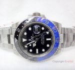 (95% NEW) Swiss Replica Rolex GMT-Master II Batman Cal.3186 904L Stainless Steel Watch